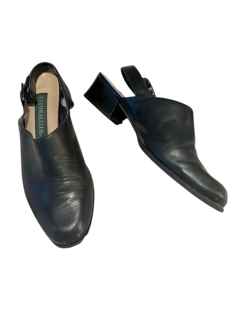 Slingback Women’s Navy Blue Leather NATURALIZER Natural Flex Vintage Shoes 8M